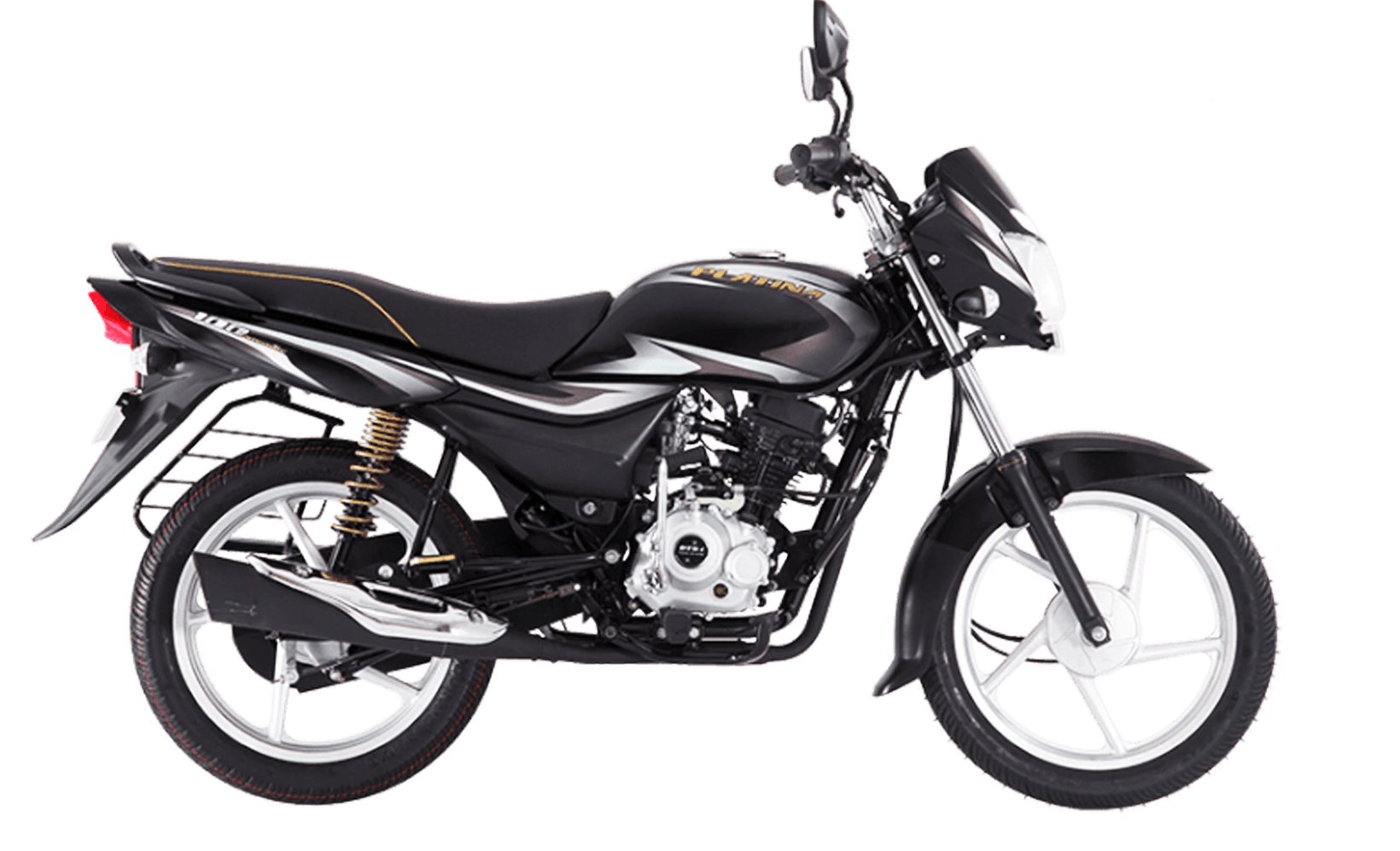 Chrome Black Color Bajaj Platina 100cc ES LED DRL Motorcycle